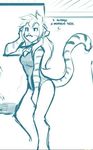  anthro beach clothing collar crossgender facial_hair feline hair long_hair mammal mustache seaside swimsuit tiger tom_fischbach trace_legacy twokinds 
