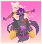 2_tails abdominal_bulge absurd_res anal_orgasm animal_genitalia animal_penis anthro ashe_infinity big_breasts big_penis bite biting_lip blonde_hair blue_eyes blush bodily_fluids breasts caitlin_(hatenare) canid canine canine_genitalia canine_penis claws collar cum cumshot dominant dominant_gynomorph dominant_intersex duo ejaculation english_text eyewear feline_genitalia feline_penis fox full_nelson full_nelson_(legs_held) fur generation_5_pokemon genital_fluids genitals glasses grey_body grey_fur gynomorph gynomorph/male hair hands-free heart_symbol hi_res highlights_(coloring) hybrid infinity_symbol intersex intersex/male knot knotted_penis liepard male mammal multi_tail multicolored_body multicolored_fur multicolored_hair multicolored_tail nintendo orgasm pawpads penile_spines penis pink_body pink_eyes pink_fur pink_highlights pink_paws pokemon pokemon_(species) purple_body purple_claws purple_fur purple_hair purple_pawpads questionable_consent submissive submissive_male sweat sweatdrop symbol tail tears text wolfnyu yellow_body yellow_fur