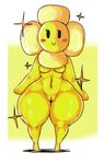  amazee_dayzee anthro anthrofied big_thighs blush breasts darky female flora_fauna looking_at_viewer mario_bros navel nintendo nude plant pussy smile solo standing video_games 