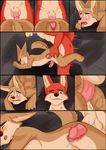  ahegao anthro balls blush canine comic cum cum_inside disney erection fennec finnick fox humanoid_penis looking_pleasured male male/male mammal nick_wilde penis ryutzke_douga_(artist) zootopia 