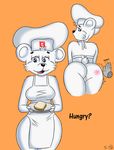  apron bear bimbo_(bakery) bimbo_bear butt clothing disembodied_hand fur hat looking_back mammal pussy sandwich_(disambiguation) scrabble007 smile white_fur 