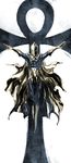  abs absurdres ankh blue_eyes boots cape dc_comics doctor_fate full_body gloves glowing glowing_eyes helmet highres male_focus naratani simple_background solo white_background 