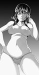  1girl black_and_white looking_at_viewer marui_maru simple_background solo standing you_gonna_get_raped 