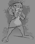  2017 anthro bedroom_eyes buckteeth clothing disney female finger_lick flat_chested half-closed_eyes judy_hopps lagomorph looking_at_viewer mammal mostly_nude open_mouth panties panties_down pussy pussy_juice rabbit seductive solo standing teeth thewyvernsweaver tongue tongue_out underwear wide_hips zootopia 