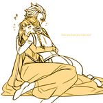  anna_(frozen) blush braid cape closed_eyes couple elsa_(frozen) english frozen_(disney) happy hooreng hug monochrome multiple_girls siblings sisters sitting yuri 