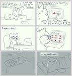  bed cat comic dialogue duo english_text eyewear feline glasses humor mammal melvismd simple_background sleeping smile tears text the_truth worried 