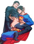  2boys ass bara batman batman_(series) dc_comics erection male_focus multiple_boys muscle penis penis_grab straddling superman superman_(series) tagme yaoi 