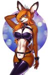  anthro breasts clothed clothing collar eyewear female glasses kangaroo looking_at_viewer mammal marsupial panties porin rubber skimpy small_waist smile solo underwear wide_hips 