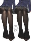  absurdres black_legwear blazer commentary_request comparison feet grey_skirt highres jacket legs legs_together multiple_views no_shoes original pantyhose pleated_skirt school_uniform simple_background sitting skirt toes translation_request white_background yomu_(sgt_epper) 
