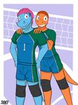  charmander clothing comic cover fuze hair male nintendo pok&eacute;mon pose sport totodile video_games volleyball 