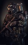  2017 armor assault_rifle clothing gas_mask gun helmet human mammal mask military military_gear not_furry pavellkid_(artist) ranged_weapon rifle rocket_launcher simple_background soldier solo standing uniform weapon 