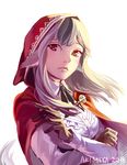  animal_ears artist_name fire_emblem fire_emblem_if gloves grey_hair hood hoodie long_sleeves multicolored_hair piano_(agneschen) red_eyes simple_background solo tail two-tone_hair velour_(fire_emblem_if) white_background white_hair wolf_ears wolf_tail 