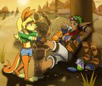  elf foot_fetish foot_lick footpaws_(artist) human humanoid jak jak_and_daxter large_dom licking maledom mammal mustelid ottsel outside public small_sub tess_(jak_and_daxter) tongue tongue_out video_games 