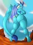  2017 anthro breasts butt dragon female friendship_is_magic hi_res horn my_little_pony outside princess_ember_(mlp) solo suirano 