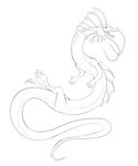  cute dragon dragonstache eastern_dragon feral fin flexible head_fin long_tail multi_eye quas_naart renashe sketch smile solo 
