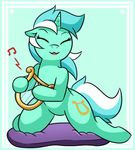  2017 animated cutie_mark equine female feral friendship_is_magic green_background hair horn lyra_heartstrings_(mlp) lyre mammal multicolored_hair musical_instrument my_little_pony simple_background smile solo two_tone_hair unicorn vavacung 