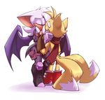  anthro bat big_breasts bigdad breasts canine cleavage clothed clothing duo female fox male mammal miles_prower mobian_(species) multi_tail rouge_the_bat sonic_(series) 