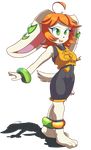  alpha_channel anthro basset_hound breasts canine clothed clothing dog female freakyed freedom_planet freedom_planet_2 fur green_eyes hair mammal milla_basset orange_hair simple_background solo tan_fur transparent_background video_games 