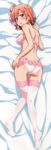  absurdres ass back bare_shoulders bed_sheet blush bra breasts dakimakura eyebrows_visible_through_hair full_body garter_belt highres lace lace-trimmed_thighhighs lingerie looking_back lying medium_breasts no_shoes official_art on_stomach panties parted_lips pink_bra pink_eyes pink_hair scan sheet_grab side_bun sideboob solo tanaka_yuuichi thighhighs underwear underwear_only white_legwear white_panties yahari_ore_no_seishun_lovecome_wa_machigatteiru. yuigahama_yui 