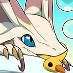  2017 blitzdrachin blue_eyes bubble capcom claws cute dragon feral headshot icon mizutsune monster_hunter video_games 
