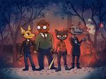  2017 alligator angus_(nitw) bea_(nitw) bear canine cat crocodilian digital_media_(artwork) eyewear feline female firequill fox glasses gregg_(nitw) mae_(nitw) male mammal reptile scalie smoking 