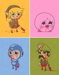  blonde_hair blood blood_on_body bloody_clothes capcom crying elf full_body hat kirby kirby_(series) link luigi male nintendo pointy_ears rockman rockman_(character) super_mario_bros. tears the_legend_of_zelda triforce video_game 