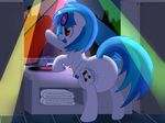  blue_hair club_(disambiguation) cutie_mark diaper dj equine eyewear female feral fillyscoots42 friendship_is_magic glasses hair horn mammal multicolored_hair my_little_pony record red_eyes solo_focus turntable_(disambiguation) unicorn vinyl_scratch_(mlp) 