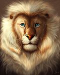  2017 abysim anatomically_correct anchee blue_eyes bust_portrait detailed detailed_fur feline feral fluffy front_view fur headshot_portrait hi_res inner_ear_fluff lion looking_at_viewer male mammal mane portrait simple_background solo whiskers white_fur white_lion 