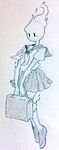  1girl bag blush fire fuku_fire monster_girl school_uniform skirt undertale 