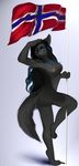  2016 5_fingers angiewolf anthro black_hair black_nose blue_eyes breasts canine digitigrade eyelashes female fur grey_fur hair mammal nipples simple_background solo standing wolf 