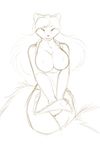  anthro april apron breasts canine clothing featureless_crotch female fox looking_at_viewer mammal red_theme sketch smile solo standing starfighter wide_hips 