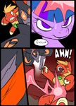  battle big_macintosh_(mlp) clothing comic crown earth_pony equine feral friendly_fire friendship_is_magic gem group hair horn horse magic mammal metal_(artist) my_little_pony pony sweat twilight_sparkle_(mlp) unicorn 