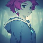  blue_eyes hood hoodie kumatora lowres mother_(game) mother_3 pink_hair senntakuya short_hair solo 