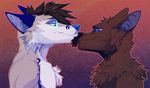  anthro boop canine duo facial_hair fur goatee hair half-closed_eyes l-i-t-t-l-e_f-i-r-e male male/male mammal nude smile 