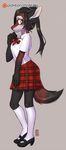  anthro canine clothed clothing female fur hair looking_at_viewer mammal matemi patreon school_uniform smile solo standing uniform 