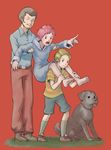  barefoot boney duster_(mother) kumatora lucas mother_(game) mother_3 multiple_boys orizuru pink_hair short_hair 