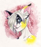  ambiguous_gender anthro feline headshot looking_at_viewer mammal smile solo sunnyowi traditional_media_(artwork) 