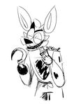  animatronic anthro black_and_white canine digital_media_(artwork) five_nights_at_freddy&#039;s fox foxy_(fnaf) hook machine mammal monochrome robot simple_background solo video_games xray32p 