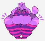 2017 anthro belly big_belly big_breasts breasts cat clothed clothing digital_media_(artwork) feline female fur hair hi_res huge_breasts kappass mammal morbidly_obese obese overweight purple_fur purple_hair smile thick_thighs 