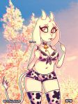  anthro boss_monster bra breasts caprine choker cleavage clothed clothing cowbell female goat hueghost legwear mammal panties solo stockings toriel undertale underwear video_games 