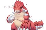  &lt;3 blush breasts claws cum disembodied_hand groudon legendary_pok&eacute;mon male nintendo nipples nude open_mouth pok&eacute;mon scalie shian simple_background spikes video_games 
