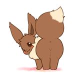  :3 ambiguous_gender anus ass_up butt cute eevee feral looking_back lovewolf5122 nintendo pok&eacute;mon presenting presenting_hindquarters raised_tail simple_background solo video_games white_background x_anus 