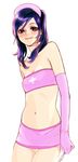  bad_id bad_pixiv_id bandeau bangs bare_shoulders blush breasts cleavage elbow_gloves flat_chest gloves hat holding lips lipstick long_hair makeup midriff miniskirt morikura_en navel nurse nurse_cap original purple_eyes purple_hair red_cross scalpel simple_background skirt small_breasts smile solo strapless swept_bangs thigh_gap tubetop twintails white_background 