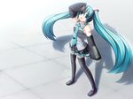  hatsune_miku tagme thigh-highs vocaloid white 