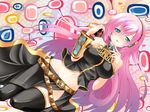  highres long_hair megurine_luka nana_(artist) pink_hair solo thighhighs very_long_hair vocaloid 