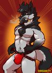  canine cigar clothing diasuke77 dog jockstrap keeko malamute mammal muscular solo underwear 