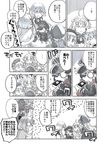  bell black_gloves braid capelet chibi comic fate/apocrypha fate/extra fate/grand_order fate_(series) fur_trim gauntlets gloves greyscale hat headpiece jack_the_ripper_(fate/apocrypha) jeanne_d'arc_(fate)_(all) jeanne_d'arc_alter_santa_lily koha-ace long_hair monochrome multiple_girls nursery_rhyme_(fate/extra) oda_nobunaga_(fate) okita_souji_(fate) okita_souji_(fate)_(all) oono_imo open_mouth panties ribbon scar short_hair smile translation_request twin_braids underwear 