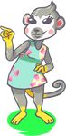  2015 alpha_channel animal_crossing anthro clothed clothing female hand_on_hip inkyfrog mammal monkey nintendo pointing primate shari_(animal_crossing) simple_background smile solo transparent_background video_games 