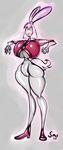  anthro big_breasts blush breast_expansion breasts cleavage clothed clothing confusion expansion fan_character female footwear fur gloves growth hair headband high_heels huge_breasts inflation jumpsuit lagomorph long_ears looking_at_viewer mammal rabbit shoes simple_background solo sonic_(series) standing thick_thighs tight_clothing unknown_artist video_games whiskers wide_hips worried yellow_eyes 