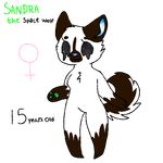  anthro breasts canine female fur ivysaurite mammal nude sandra slightly_chubby smile solo space wolf 